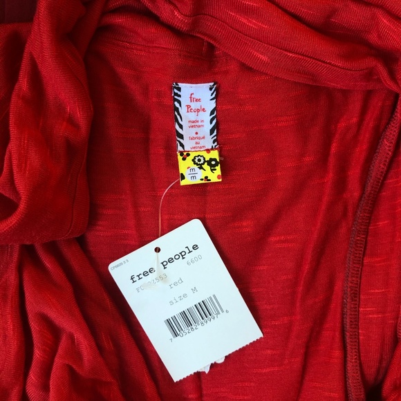 Free People Red Pleated Cowl Neck Shift Dress - Picture 4 of 5